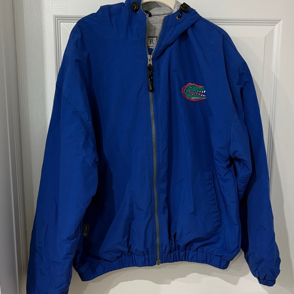 Blue Hooded Zip Up Puffy Jacket Gator UF size Medium